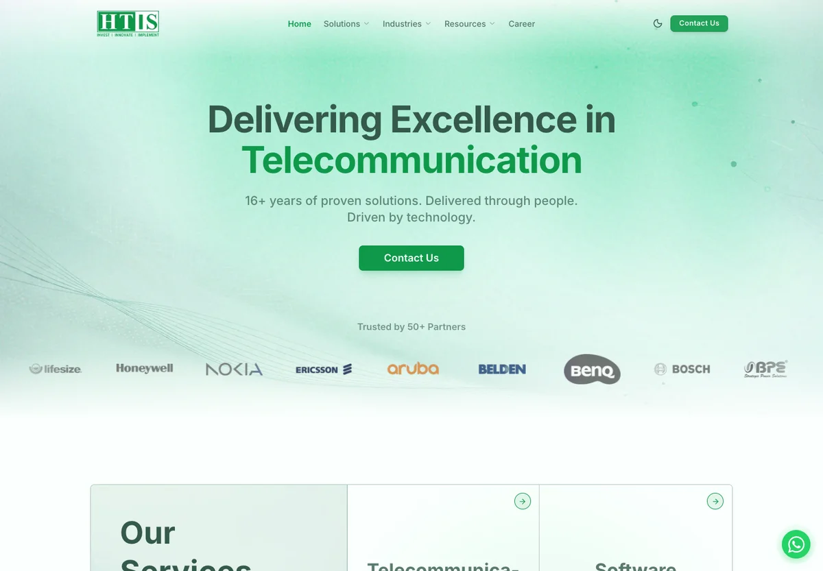 HTIS website homepage